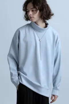HARE スウェードライクタートルネック アイスブルー