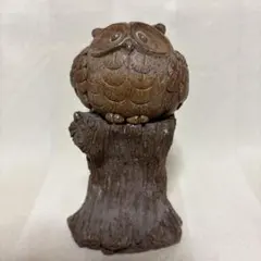 木彫り シマフクロウ フクロウ 置物 高さ約39cm カネオカ作 - メルカリ