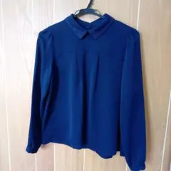 Te chichi 襟付ブラウス ネイビー M