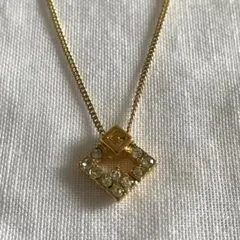 GIVENCHY ジバンシー　ヴィンテージ　ネックレス　ラインストーン　Gロゴ