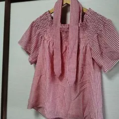 amelier majestic legon赤と白のギンガムチェック