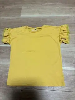 GLOBAL WORK フリル袖 Tシャツ XL イエロー120〜130