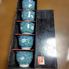 有田焼 幸山窯　湯呑み５客セット　初夏の鉄線