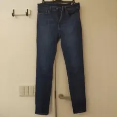 UNIQLO ヒートテックスリム ダークブルー ジーンズ レディース丈長め