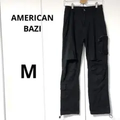 AMERICAN BAZI ブラックカーゴパンツ【 M】