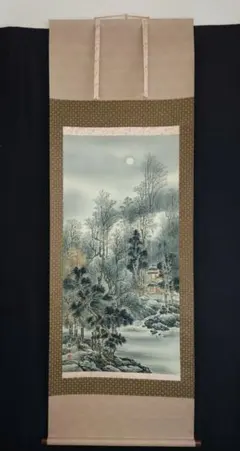 森契雪　富嶽三羊図　掛軸　絹本 模写】【LIG】江戸時代 元治二年 岸岱 霊羊図 躑躅山羊図 掛軸 絹本