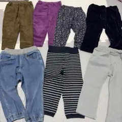 コーデュロイパンツ 2点セット ブラウン パープル