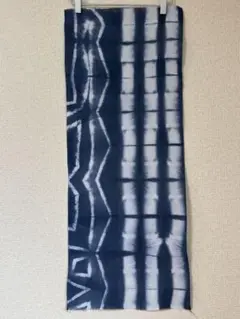 ハンドメイド 手染め手拭い　ブルー