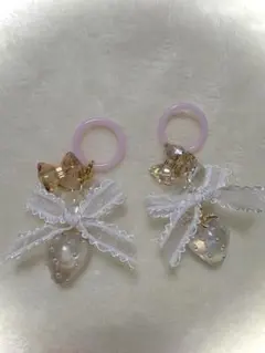 ハンドメイド いちごめじるしチャーム 2点セット
