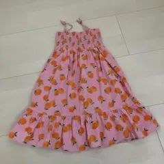 H&M オレンジ柄ノースリーブワンピース 140cm