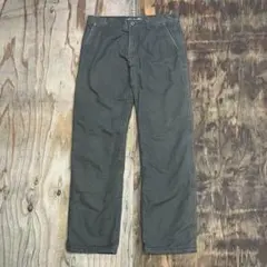 Eddie Bauer ダック ワーク パンツ ワイド 裏フリース ブランケット