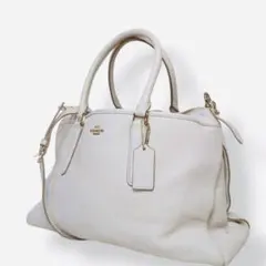 COACH コーチ 2wayハンドバッグF35185 アイボリー ゴールド金具