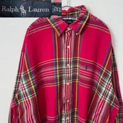Ralph Lauren ラルフローレン XL 長袖シャツ ピンク系チェック