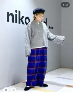 niko and... チェックツイルパンツ