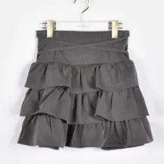 evelyn クロスティアードスカート チャコール