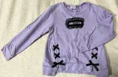 美品★アナスイミニ★トレーナー　120 紫ANNA SUI MINI リボン
