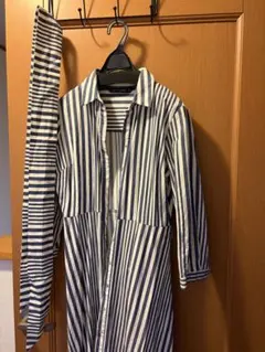 ZARA ザラ　ストライプ柄長袖シャツワンピース