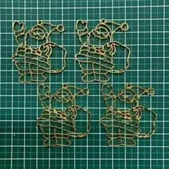 新品　レンジ枠　サンタさん4点セット　ゴールド
