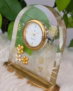 【☆最終セール☆】MIKIMOTO 置時計 パール装飾 透明 不動品のサムネイル