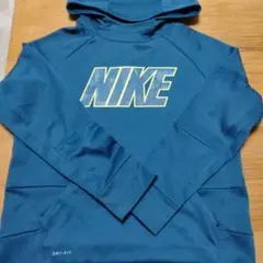 NIKE DRI-FIT パーカー キッズL 150〜160㌢　青緑
