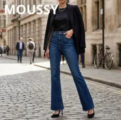 【MOUSSY】ハイウエスト フレアデニム インディゴ 25 美脚 送料無料