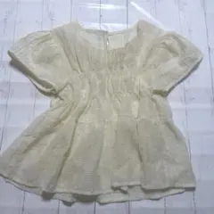 半袖ブラウス　透け感　重ね着　シースルー　春夏　着回し　体型カバー　421