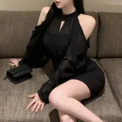 DAZY　キャバドレス　黒　ワンピース　肩出し　ドレス