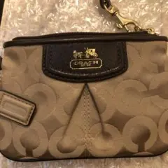 【美品】COACH コインケース ベージュ キャンバス