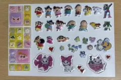 【全て立体シール】クレヨンしんちゃん他　タイルシール　ぷっくりシール　おすそ分け