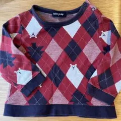 klädkåp 90 アーガイル柄　トレーナー　白くま