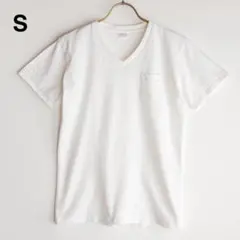 t*s様 【希少】ポケット付 Vネック Tシャツ S ホワイト 無地 日本製のサムネイル