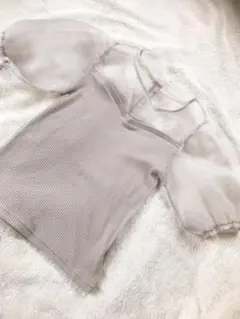 今季人気　Lリブ切り替えパワショル　中肌色　Lespoir