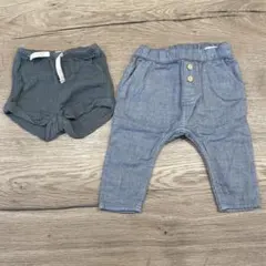 H&M ボトムス 2点セット 2-4M グレー