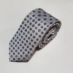 RESPECTNERO　花柄　シルバー　ライトグレー　ネクタイ