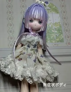手作り♪1/12サイズ*ぷちロリィタなワンピ*アイボリーすみれ柄*小物追加不可