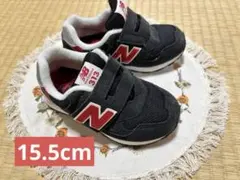 New Balance 15.5cm 黒×赤 キッズ スニーカー 通園用に◎