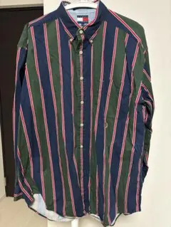 TOMMY HILFIGER ストライプ 長袖シャツ 刺繍ロゴのサムネイル