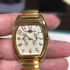 13346ファション時計ゴールド 魚イラスト 腕時計 クォーツ