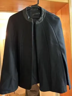 【美品】ZARA WOMAN ブラック ノーカラージャケット Lサイズ