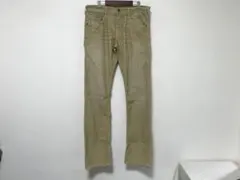 本物トゥルーレリジョンTRUERELIGIONコットンチノパンツワークメンズ茶M