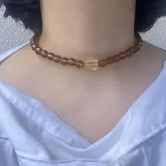 チェコビーズ✖️天然石　チョーカー　ハンドメイド