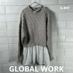 【GLOBAL WORK】★グレー★ニット★(M)★レディース
