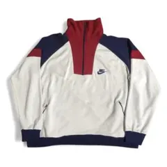70s NIKE 刺繍 ロゴ ハーフジップ スウェット マルチカラー ジャージ