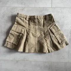 ベージュ プリーツスカート サイドポケット付き