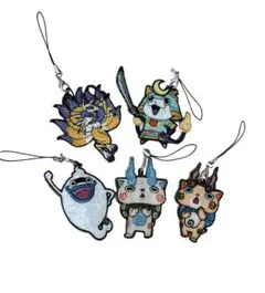 妖怪ウォッチ スパンコール ストラップ キーホルダー 5点セット