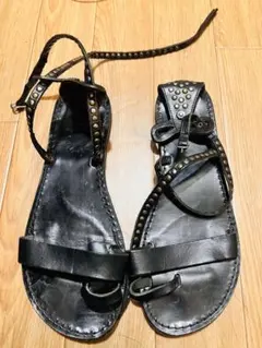 DIESEL スタッズ レザー サンダル ブラックのサムネイル