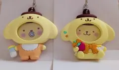 【匿名配送】サンリオ　フォトバッジ付きマスコット　ポムポムプリン　2点セット