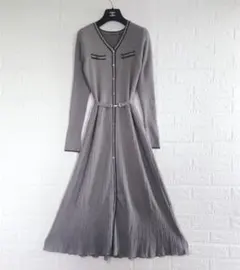 専用✨MISCH MASCH　ミッシュマッシュ　配色プリーツニットワンピース