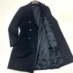 【極美品】ラルディーニ カシミヤ100% ダブル チェスターコート ブラック Mのサムネイル