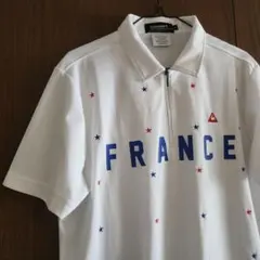 le coq sportif メンズ半袖ゴルフウェア ハーフジップ 白 M 99